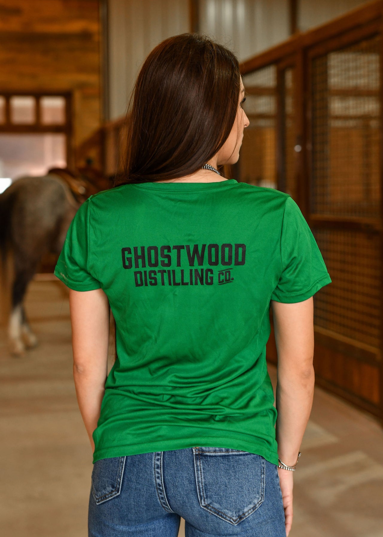 Ghostwood Kelly Green Women's Sunshade V Neck Tee