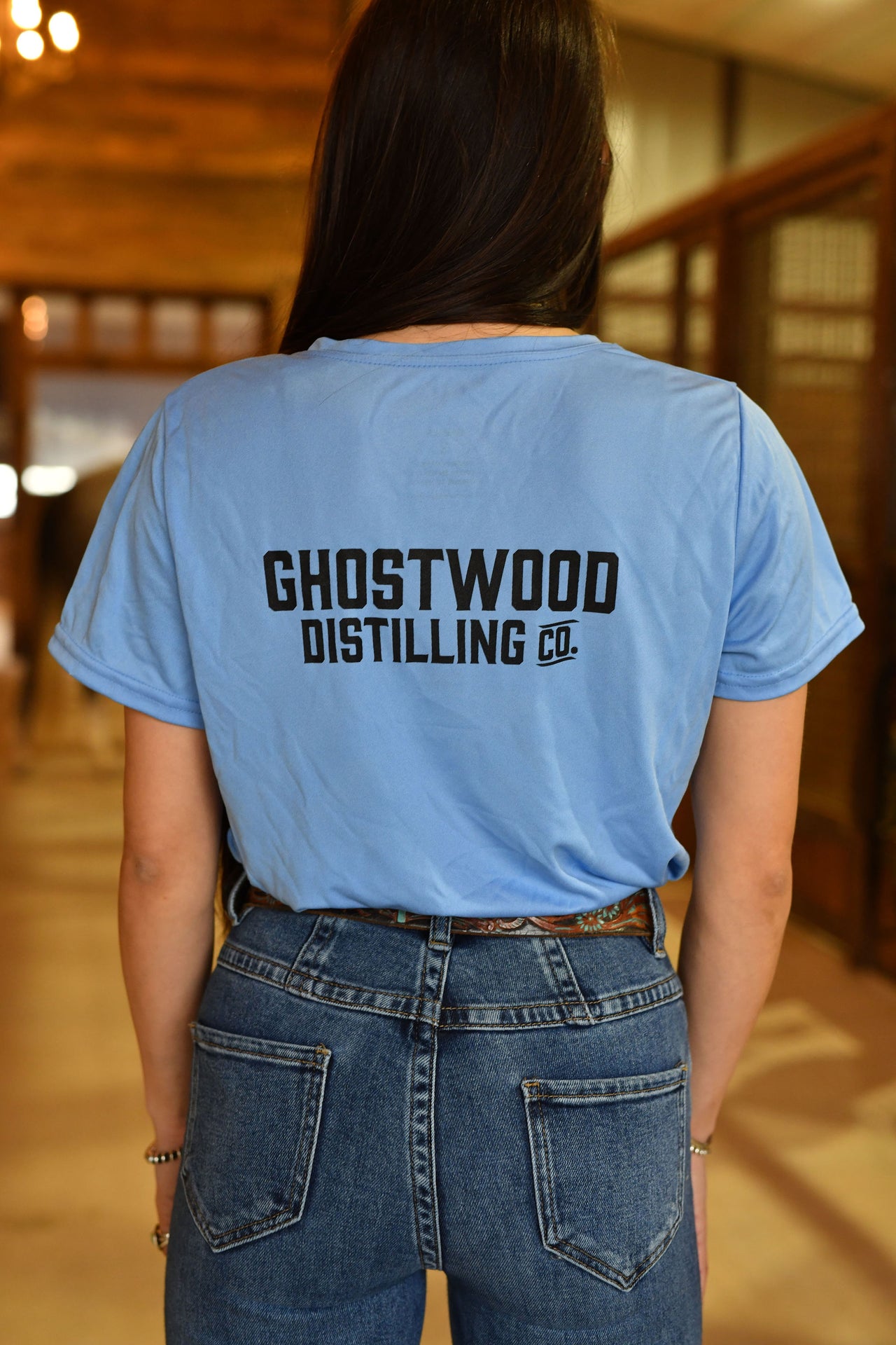 Ghostwood Light Blue Women's Sunshade V Neck Tee