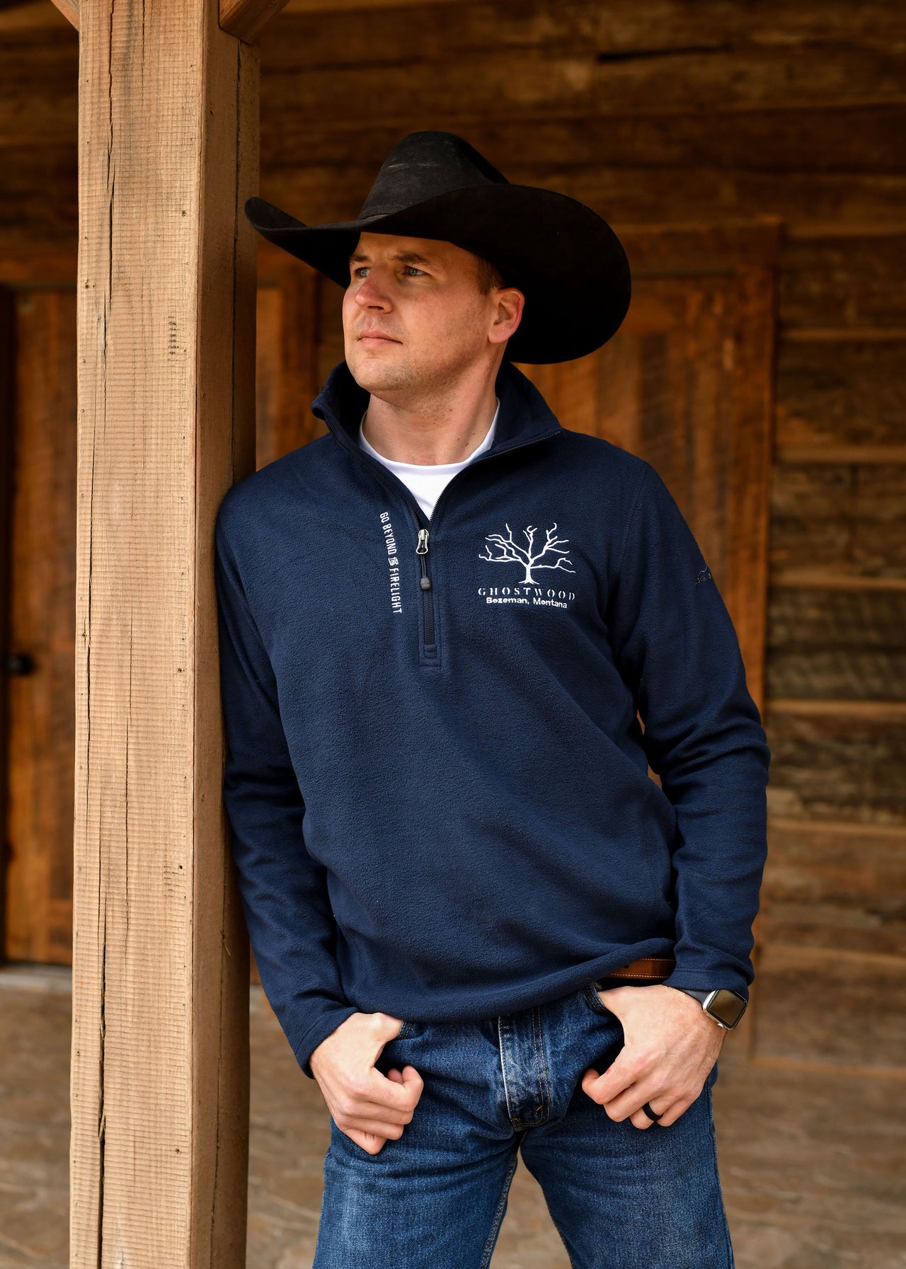 Ghostwood Navy 1/4 Zip Pullover Fleece Sweatshirt