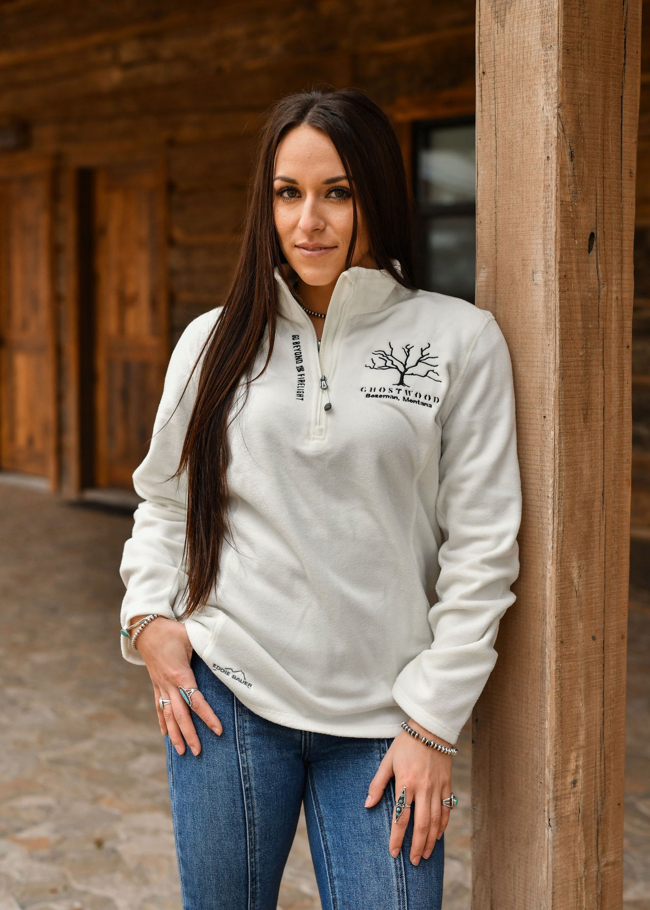 Women's Ghostwood Cream 1/4 Pullover Zip Fleece Sweastshirt